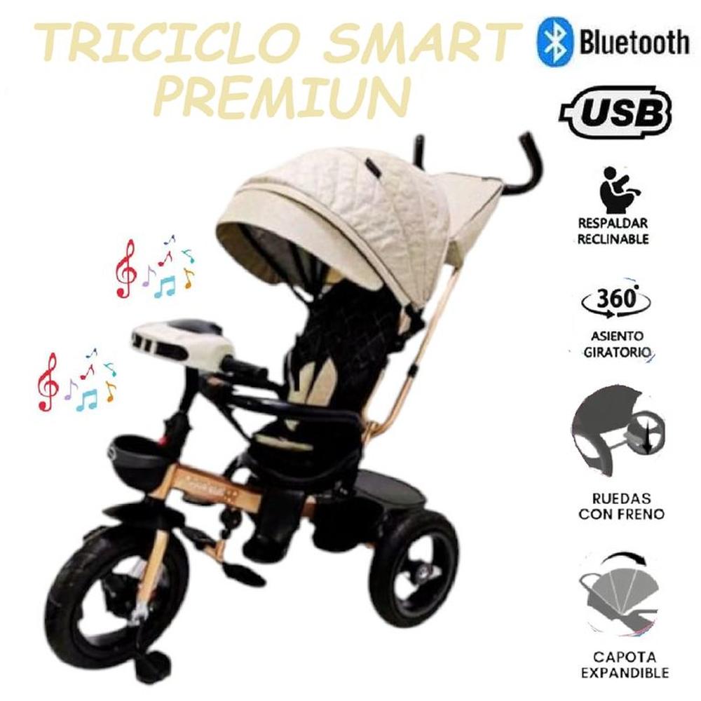 Triciclo Asiento Giratorio Bluetooth Smart Premiun -Beige