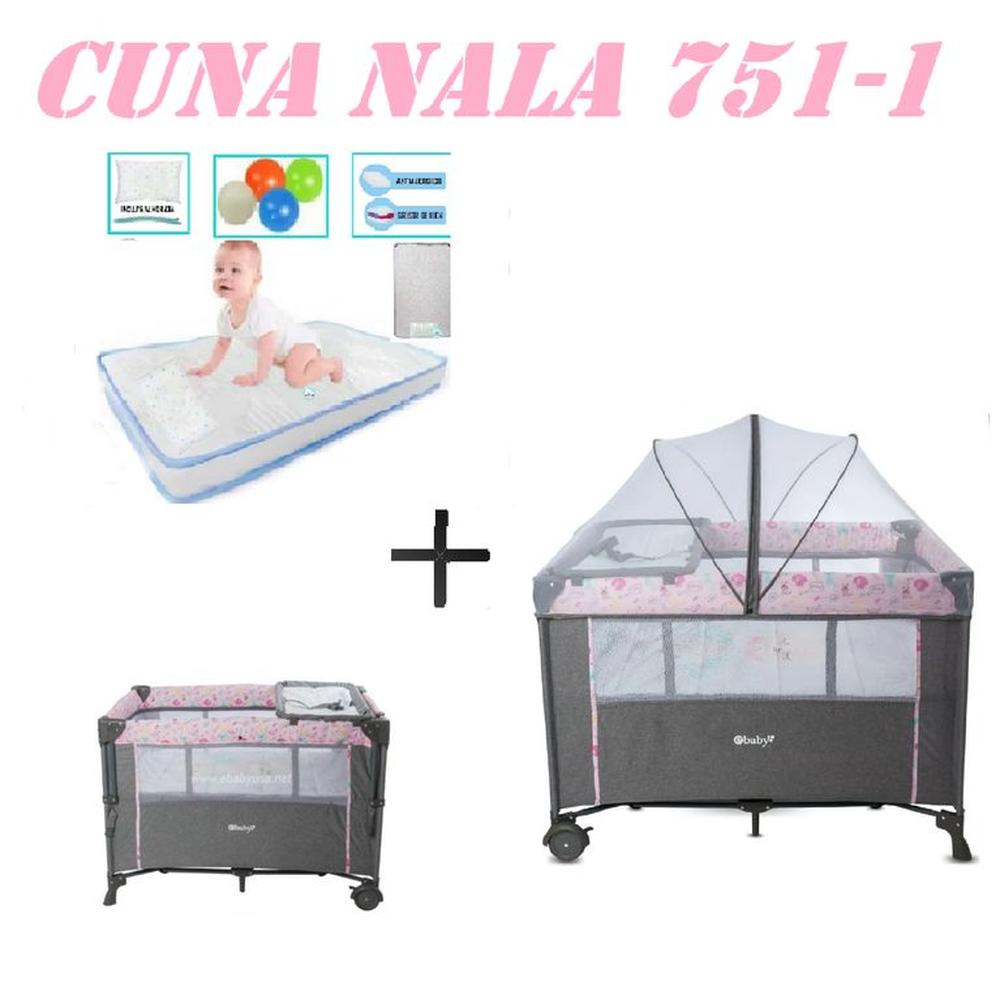 Cuna Colecho Cambiador Nala Colchon Rosa -Azul