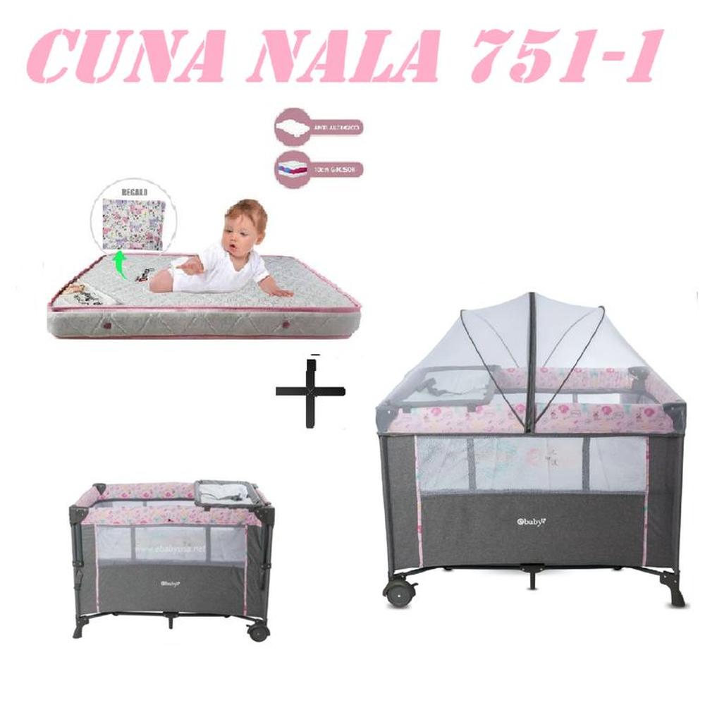 Cuna Colecho Cambiador Nala Colchon Rosa -Rosa