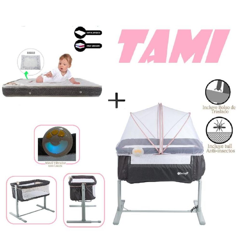 Ebaby Cuna Colecho Tami EB756-Colchon P-Rosa