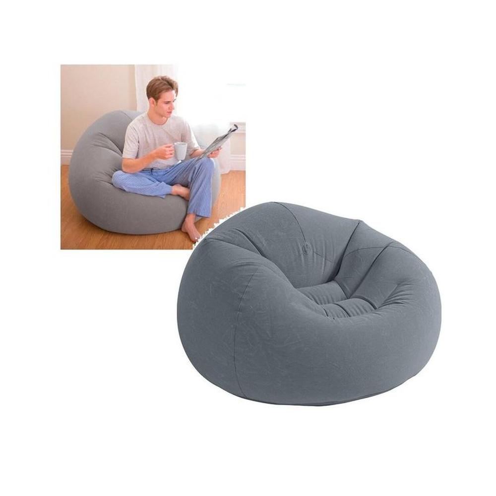 Sillon sofa puff inflable para Dormitorio 107x104x69 Gris