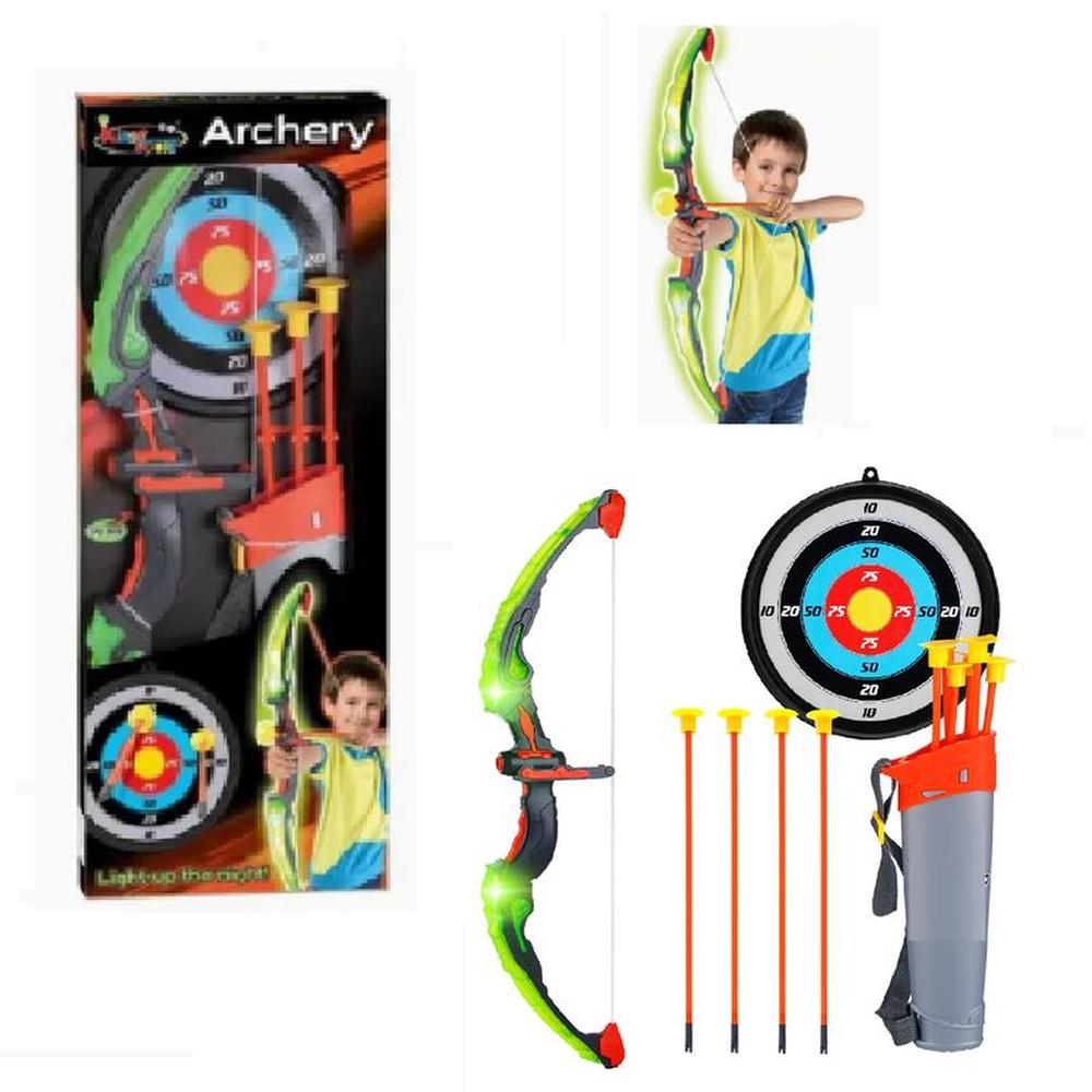 Juego de Arco y Flechas Infantil con Luces -Verde