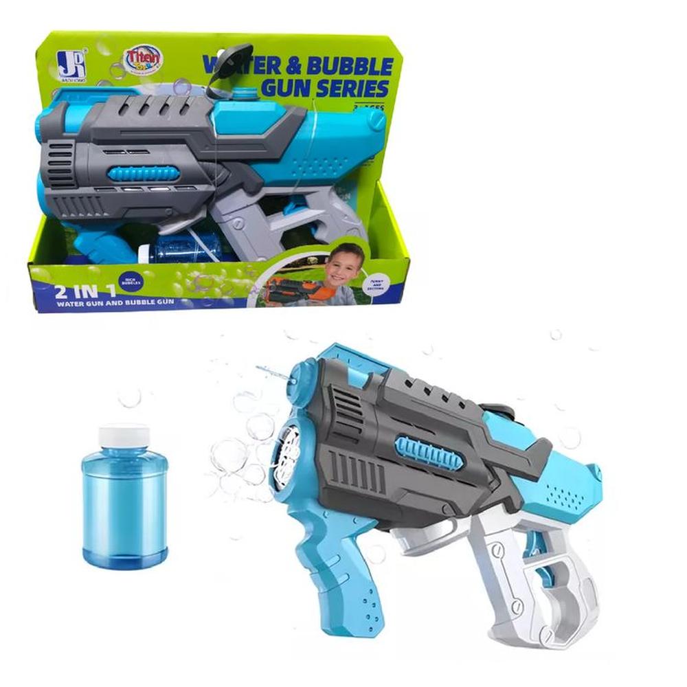 Nueva Pistola Lanza Burbujas Recargable -Azul