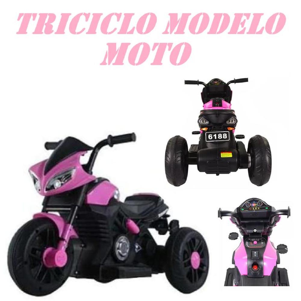Nuevo Triciclo Modelo Moto Musical y Luces - Rosado