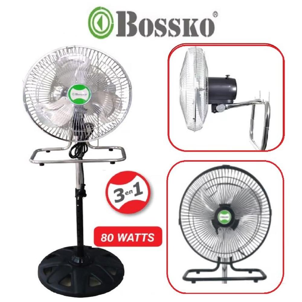 Ventilador 12 Pulgadas 3 en 1 Bossko Bk-8312VP 80 Watts