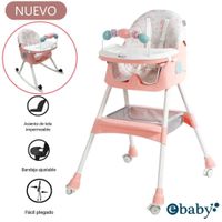 Silla de Comer Asiento Reclinable con Ruedas DALI Rosado
