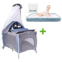 Cuna Corral Aluminio NOA 780 Celeste + Colchón Celeste