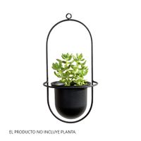 Macetero Decorativo Circular Orange Negro de Hierro/Plástico