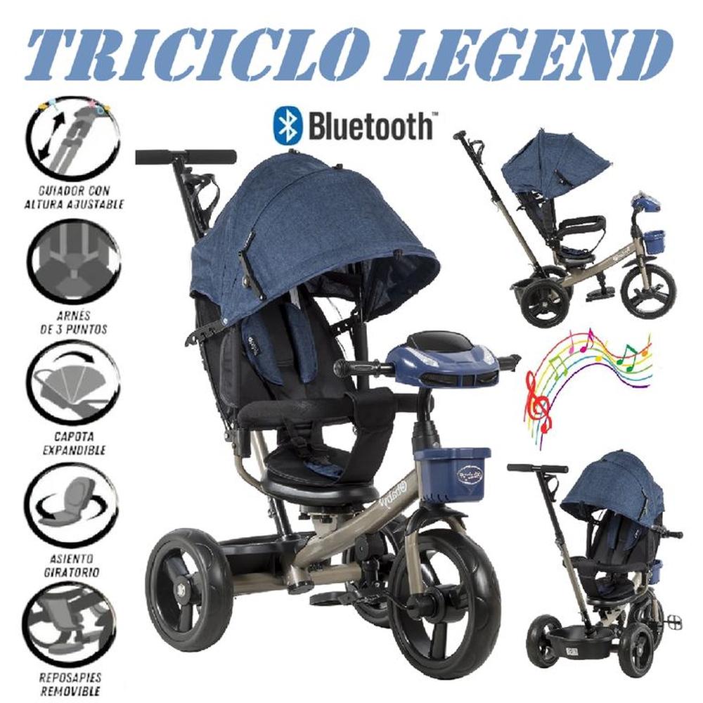 Triciclo Guiador 3 En 1 USB Bluetooth LEGEND EB362 -Azul