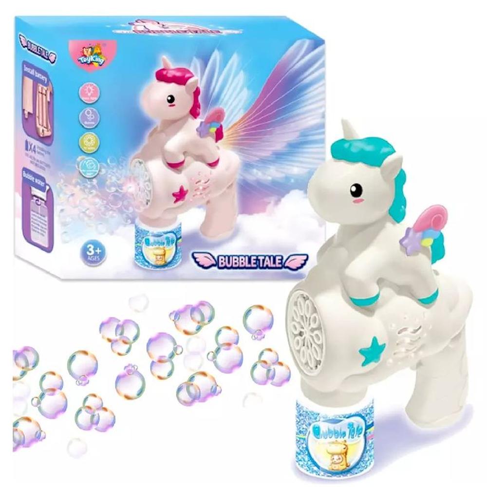 Lanza Burbujas unicornio con Luces 23 cm Alto
