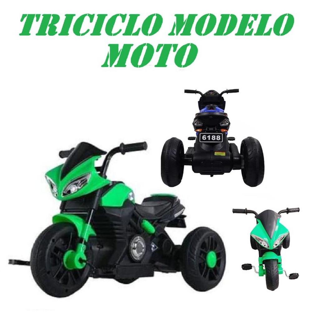 Nuevo Triciclo Modelo Moto Musical y Luces -Verde