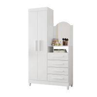 Ropero Praga 2 Puertas + Comoda Tocador Blanco Albatroz