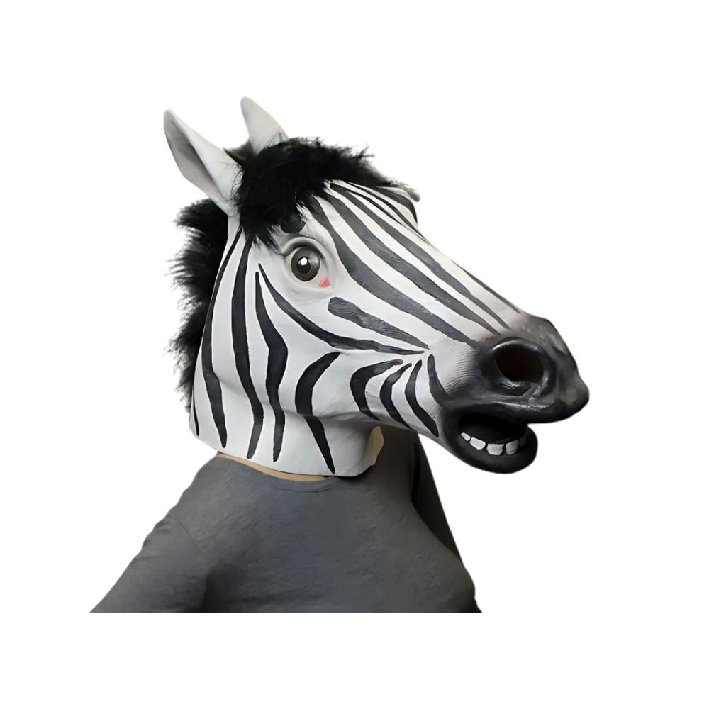 Máscara de látex Zebra Halloween Cosplay