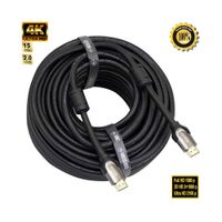 Cable HDMI macho a HDMI macho 15Mt Metal Negro 26 AWG 4K HAA01-15MT LANCOM
