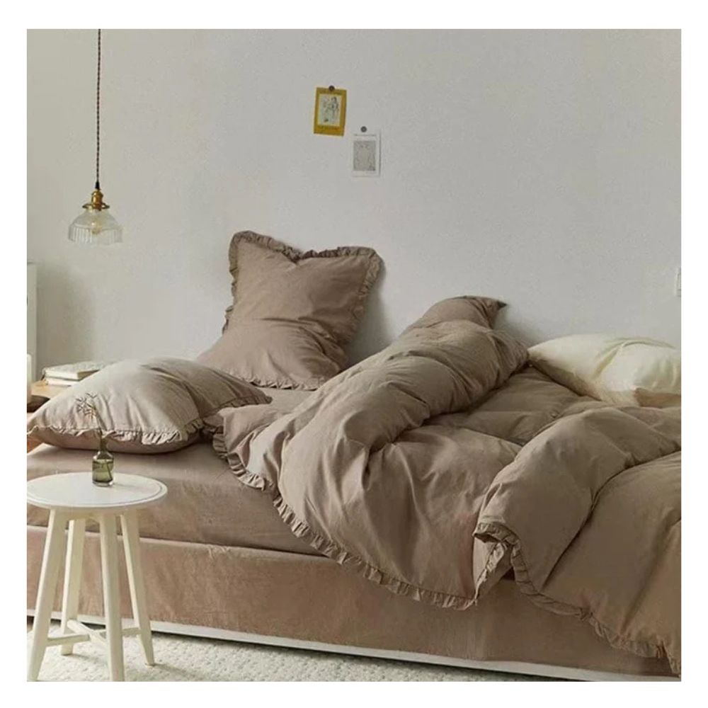 Funda plumón booms 100 % algodón bramante king avellana 200 hilos Lima Tienda