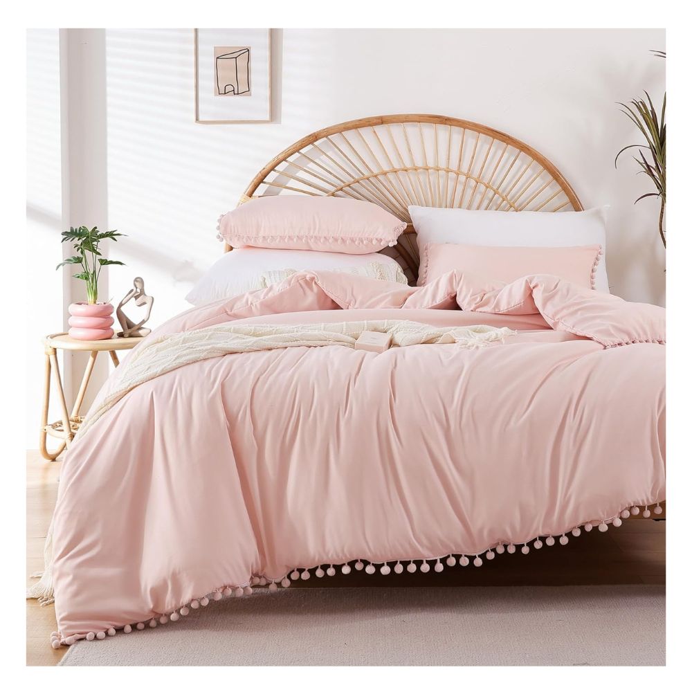 Funda plumón yul 100 % algodón bramante king rosado 200 hilos Lima Tienda