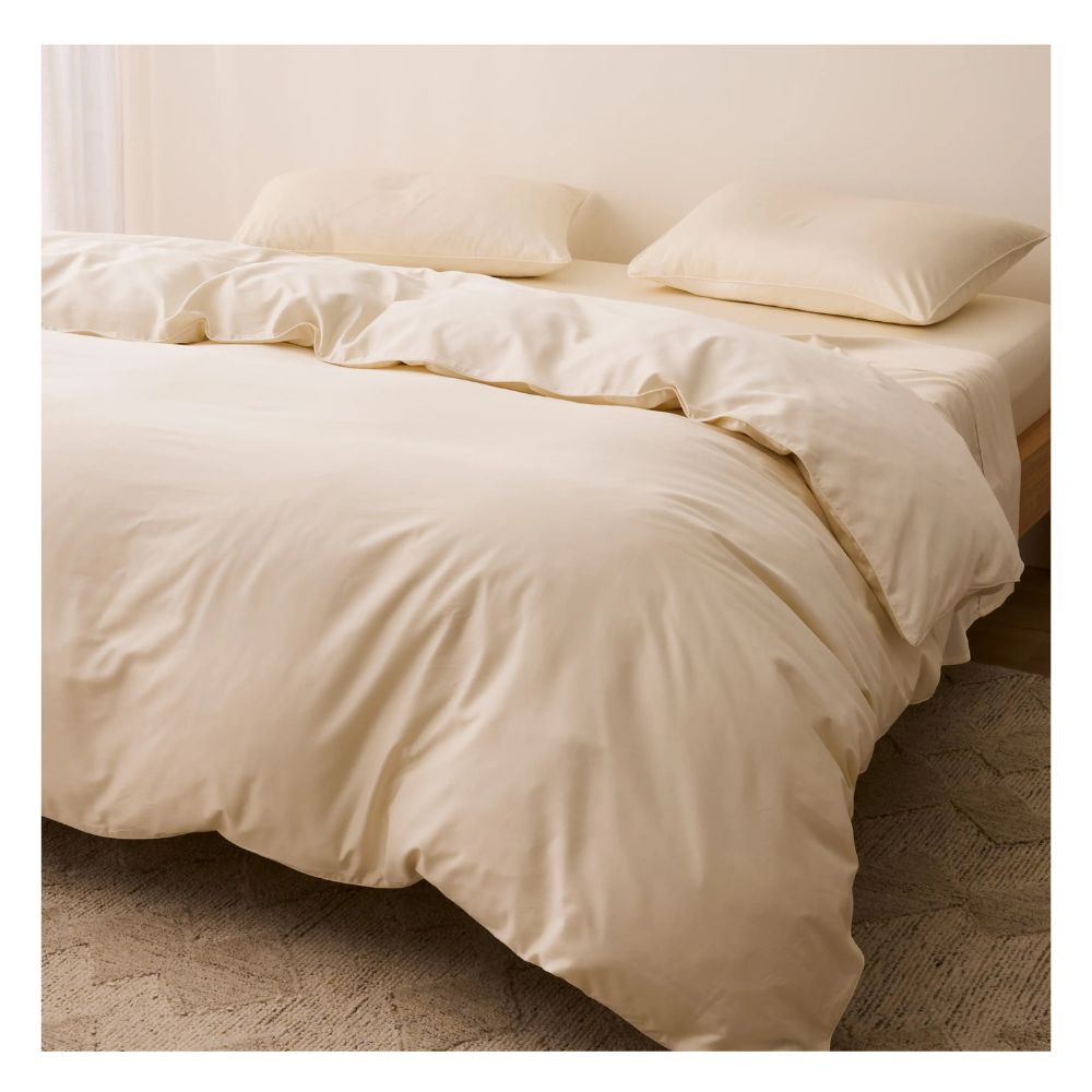 Funda plumón 100 % algodón bramante queen ivory 200 hilos Lima Tienda