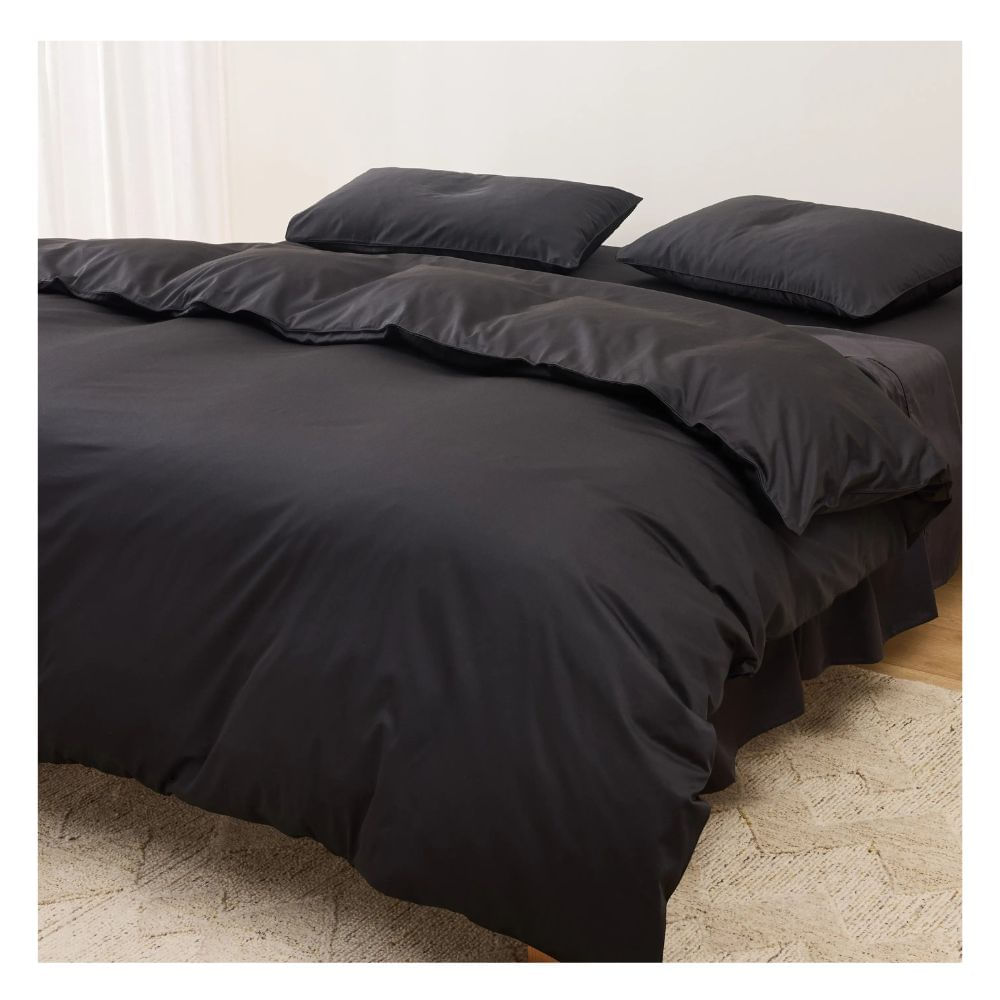 Funda plumón 100 % algodón bramante 1.5 plazas negro 200 hilos Lima Tienda