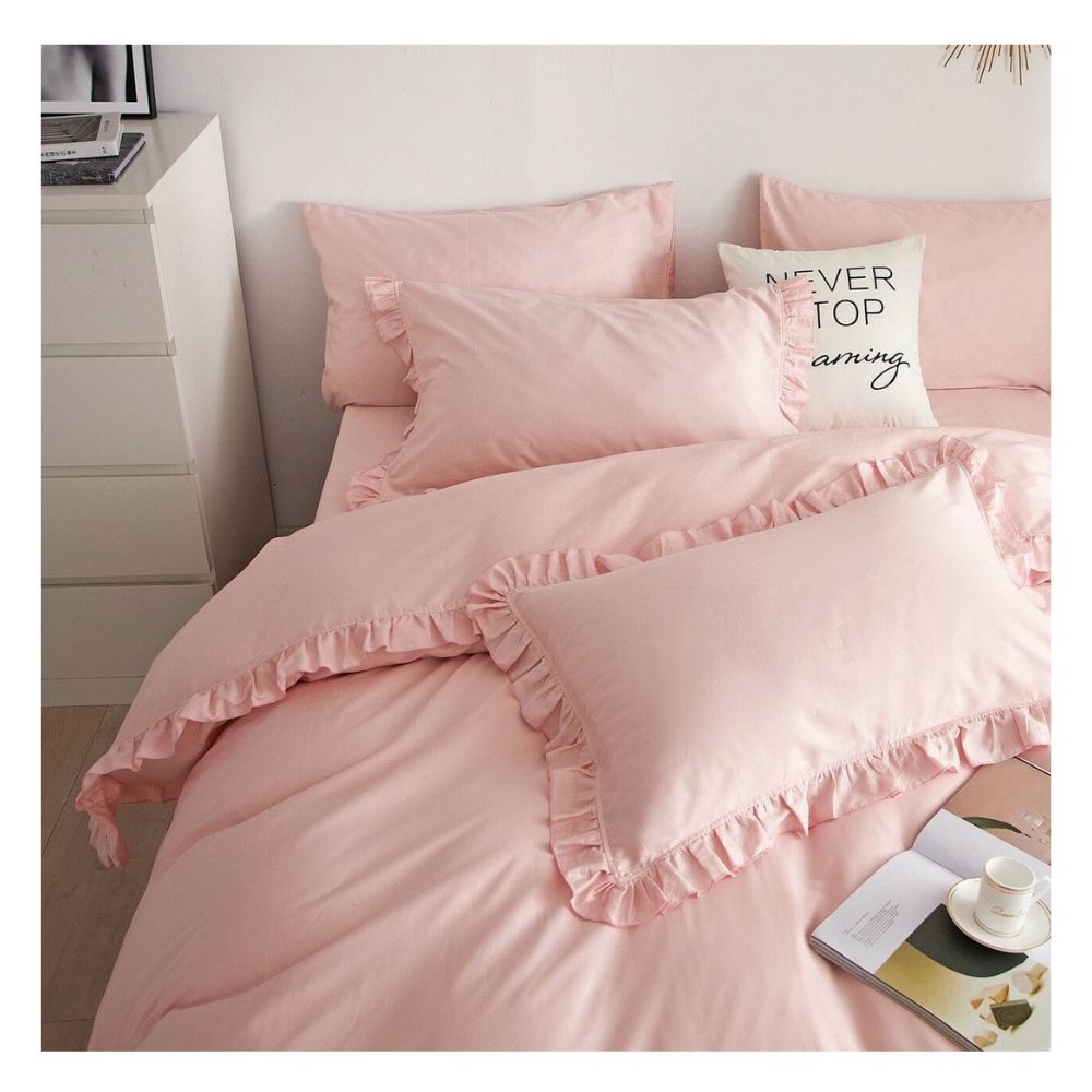 Funda plumón booms 100 % algodón bramante king rosado 200 hilos Lima Tienda