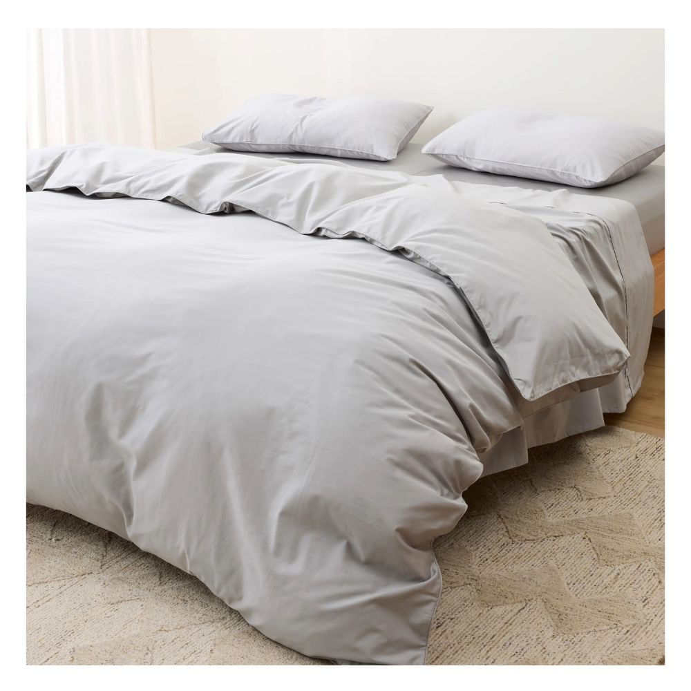 Funda plumón 100 % algodón bramante king gris 200 hilos Lima Tienda