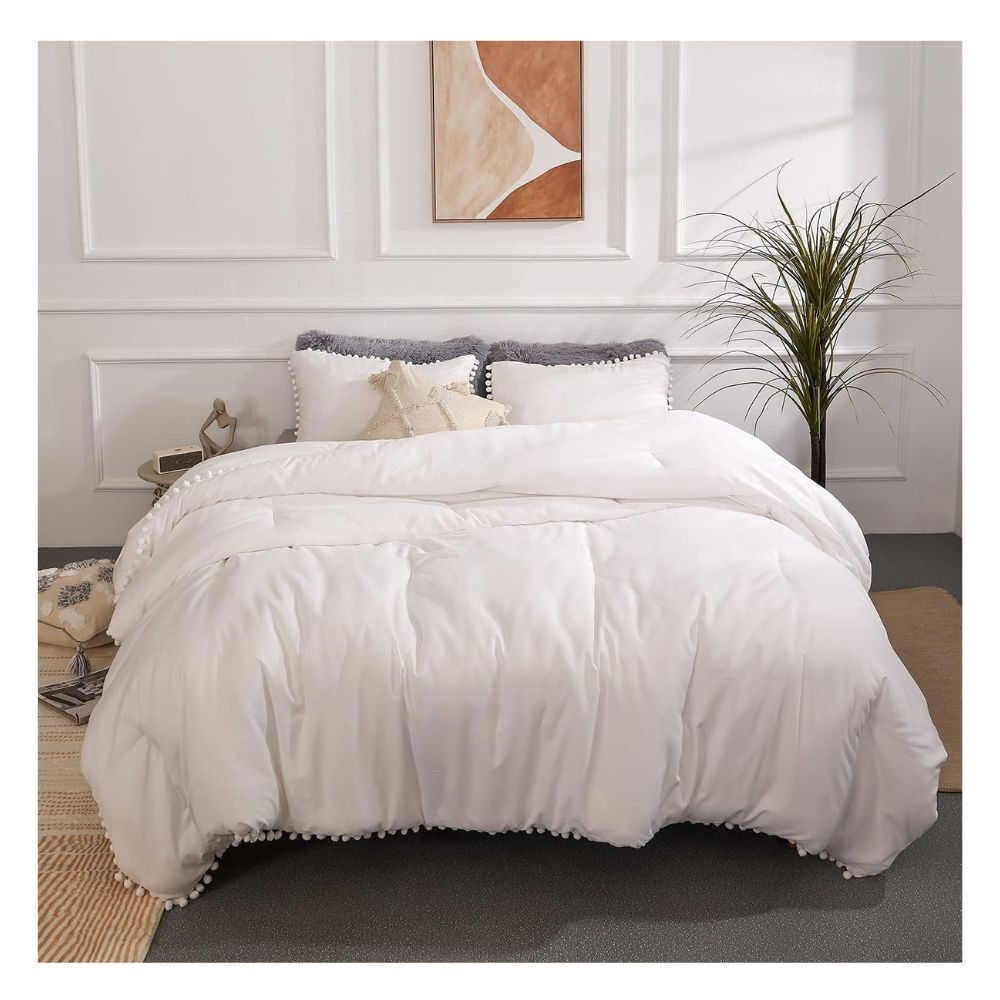 Funda plumón yul 100 % algodón bramante queen blanco 200 hilos Lima Tienda