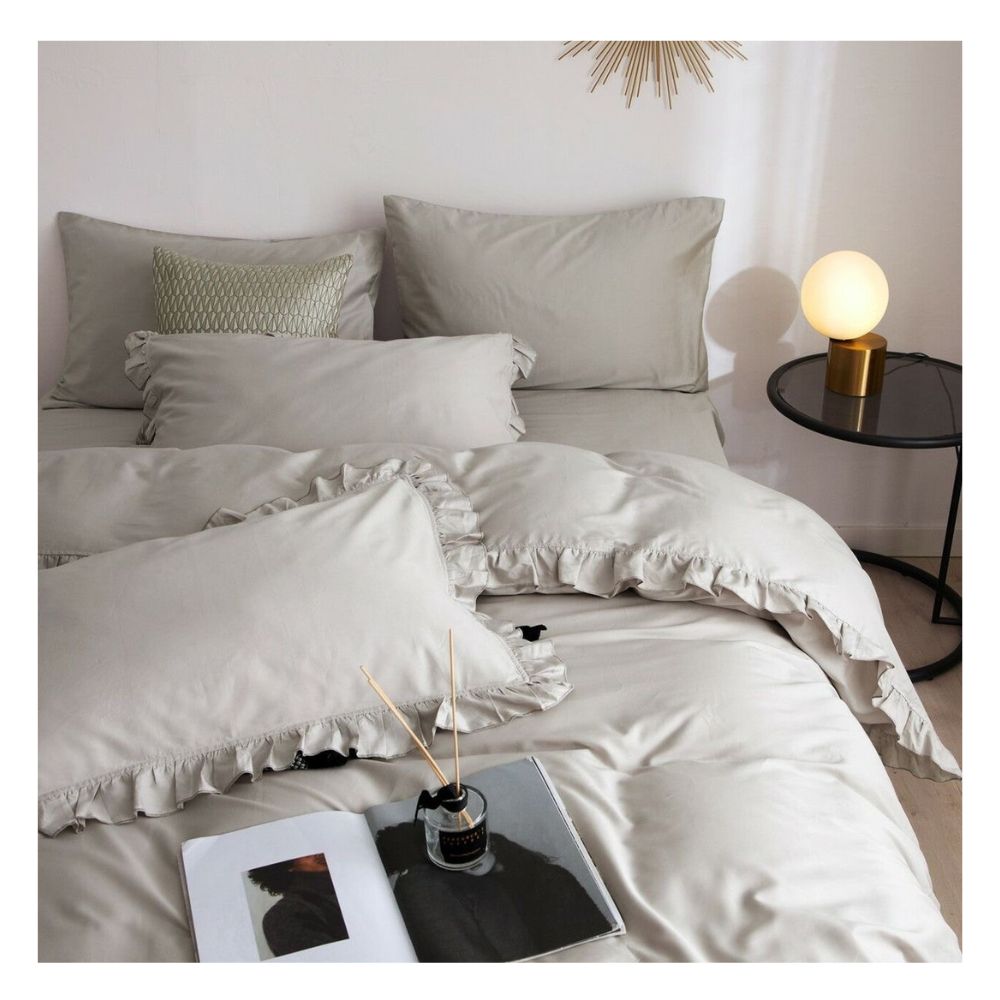 Funda plumón booms 100 % algodón bramante 1 plaza gris 200 hilos Lima Tienda