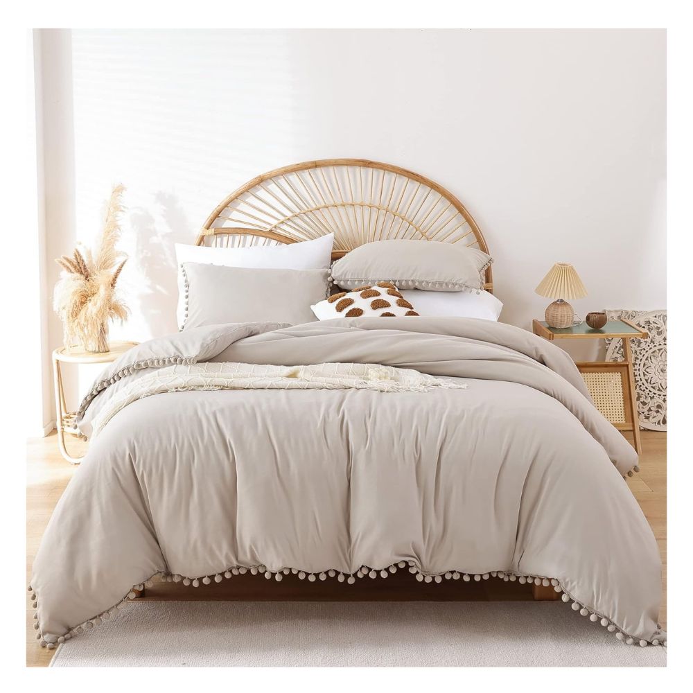 Funda plumón yul 100 % algodón bramante 1.5 plazas gris 200 hilos Lima Tienda