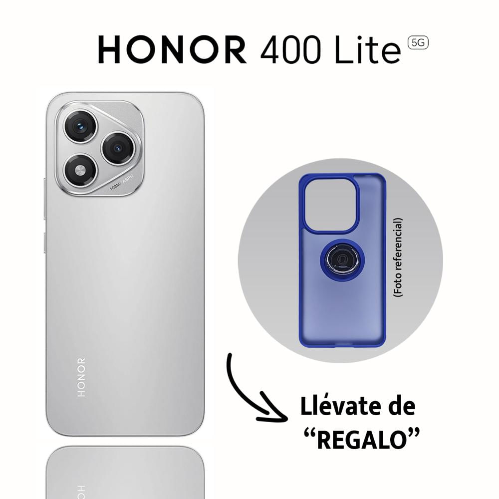 Celular Honor 400 Lite 5G 8GB RAM 256GB Gris Roca Lunar + Estuche de regalo
