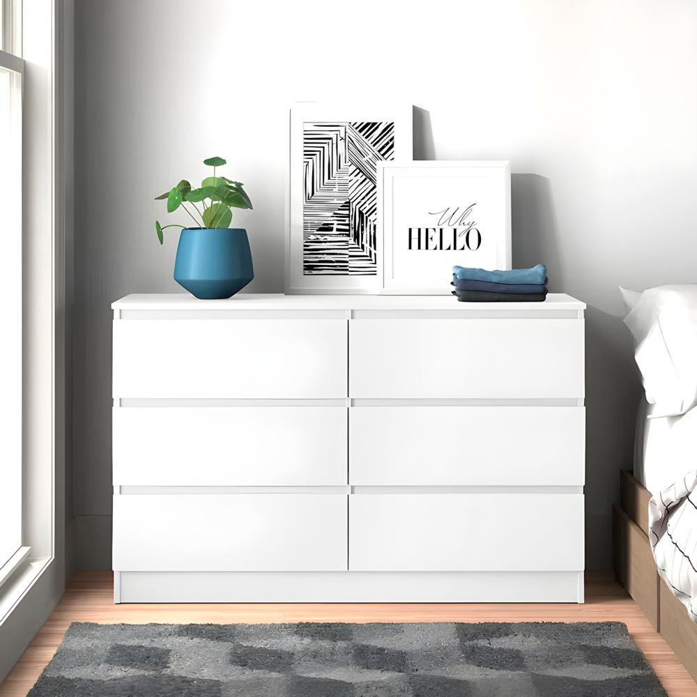 Cómoda Francine 6 Cajones Blanco 100 cm Huk