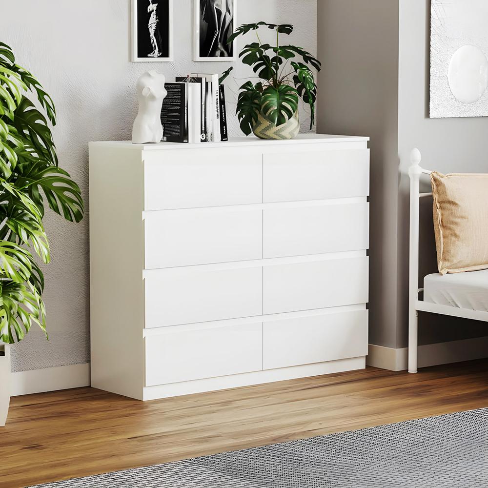 Cómoda Francine 8 Cajones Blanco 100 cm Huk