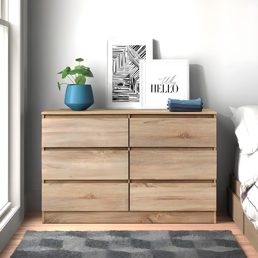 Cómoda Francine 6 Cajones Duna 120 cm Huk