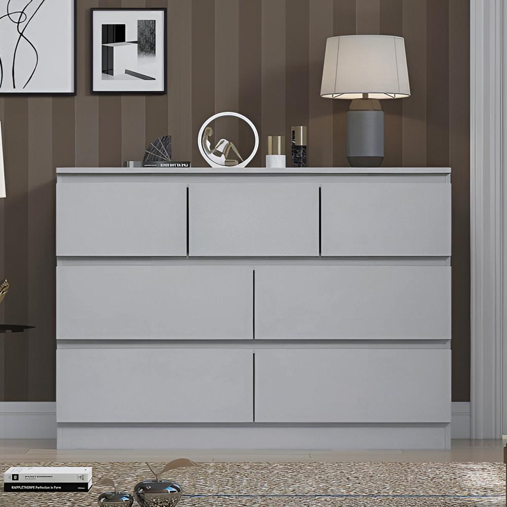 Cómoda Francine 7 Cajones Gris Huk