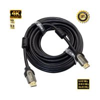 Cable HDMI macho a HDMI macho 10Mt Metal Negro 26 AWG 4K HAA01-10MT LANCOM