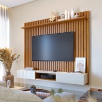Centro de Entretenimiento Pazart Muebles Panel Loft 1.8 Nature & Off White