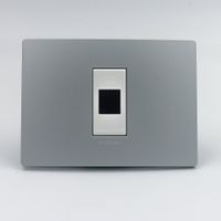 TOMA DATOS RJ45 CAT 6 SINTHESI S33 PLACA PLATA Y DADO BLANCO