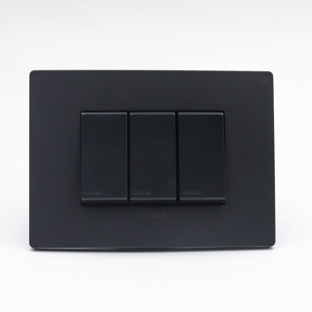 CONMUTADOR DE 3 VIAS TRIPLE SINTHESI S33 PLACA CARBON Y DADOS NOIR