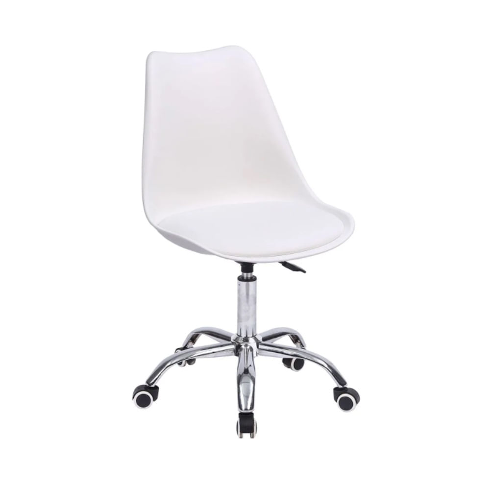 Silla Giratoria Acolchada Modelo Eames Blanco