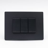 INTERRUPTOR TRIPLE 1 SIMPLE Y 2 CONMUTADOR 3 VIAS SINTHESI S33 PLACA CARBON Y DADOS NOIR