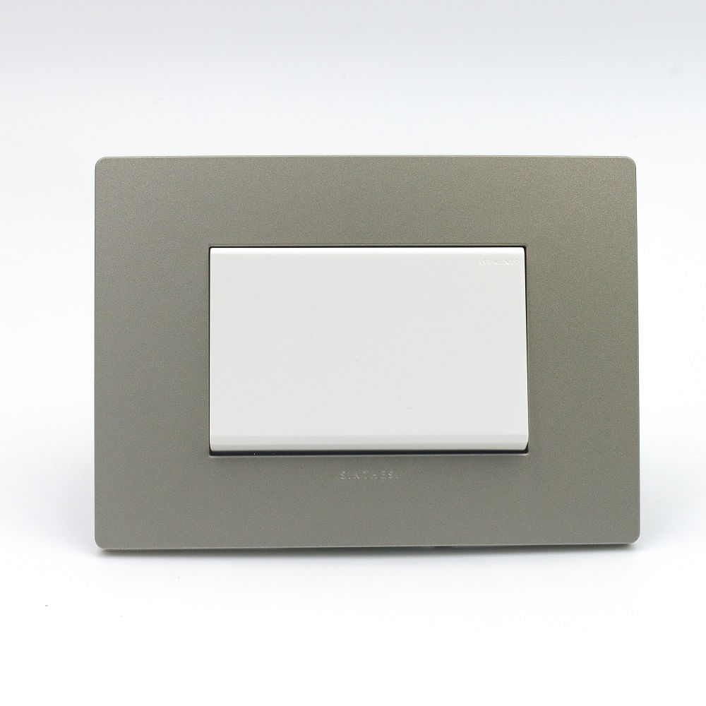 CONMUTADOR DE 4 VIAS TECLON SINTHESI S33 PLACA ARENA Y DADO BLANCO