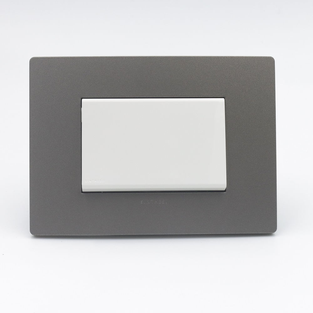 PULSADOR PARA TIMBRE SIMPLE TECLON SINTHESI S33 PLACA PIEDRA Y DADOS BLANCOS