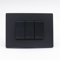 INTERRUPTOR TRIPLE 2 SIMPLE Y 1 CONMUTADOR 3 VIAS SINTHESI S33 PLACA CARBON Y DADOS NOIR