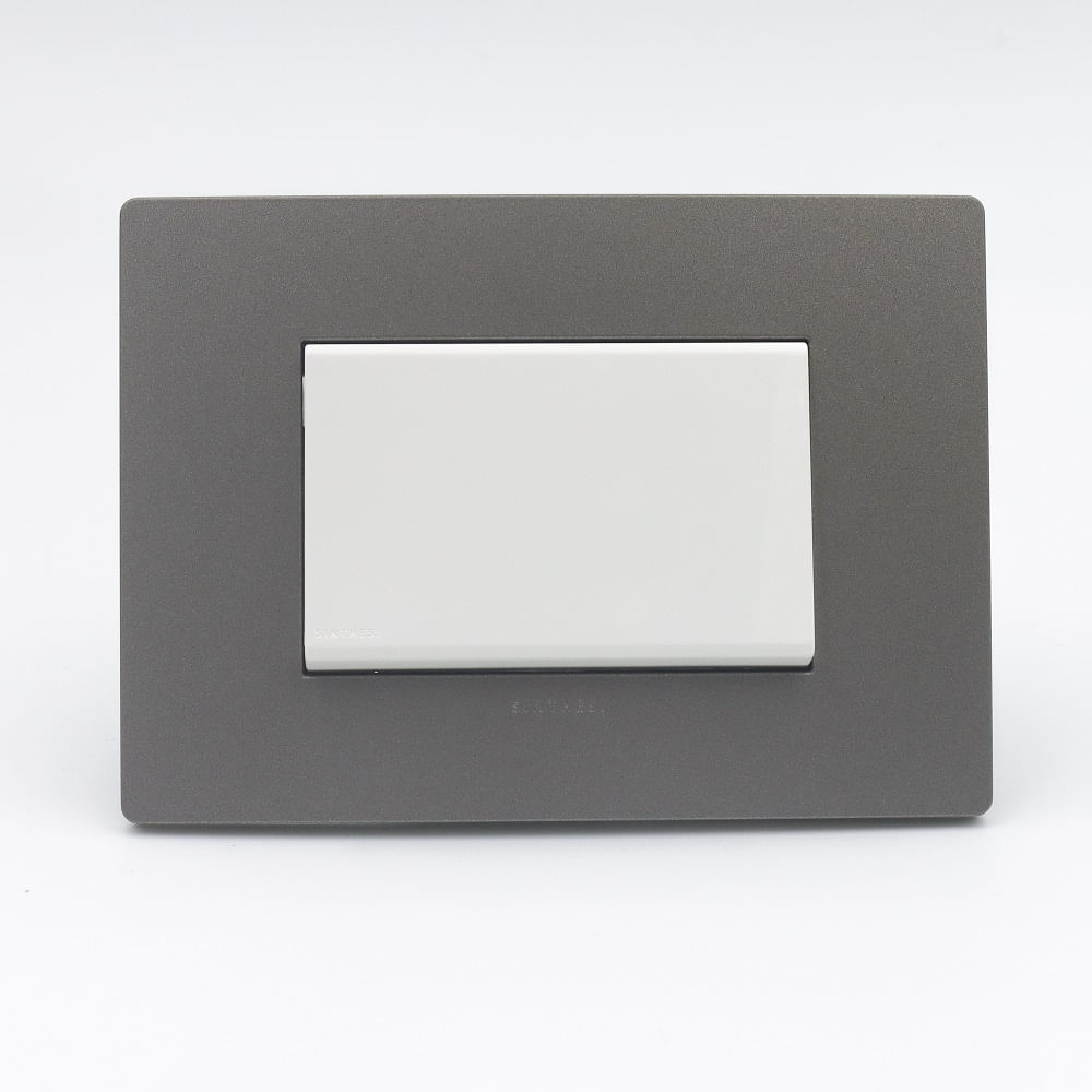 CONMUTADOR DE 3 VIAS SIMPLE TECLON SINTHESI S33 PLACA PIEDRA Y DADO BLANCO