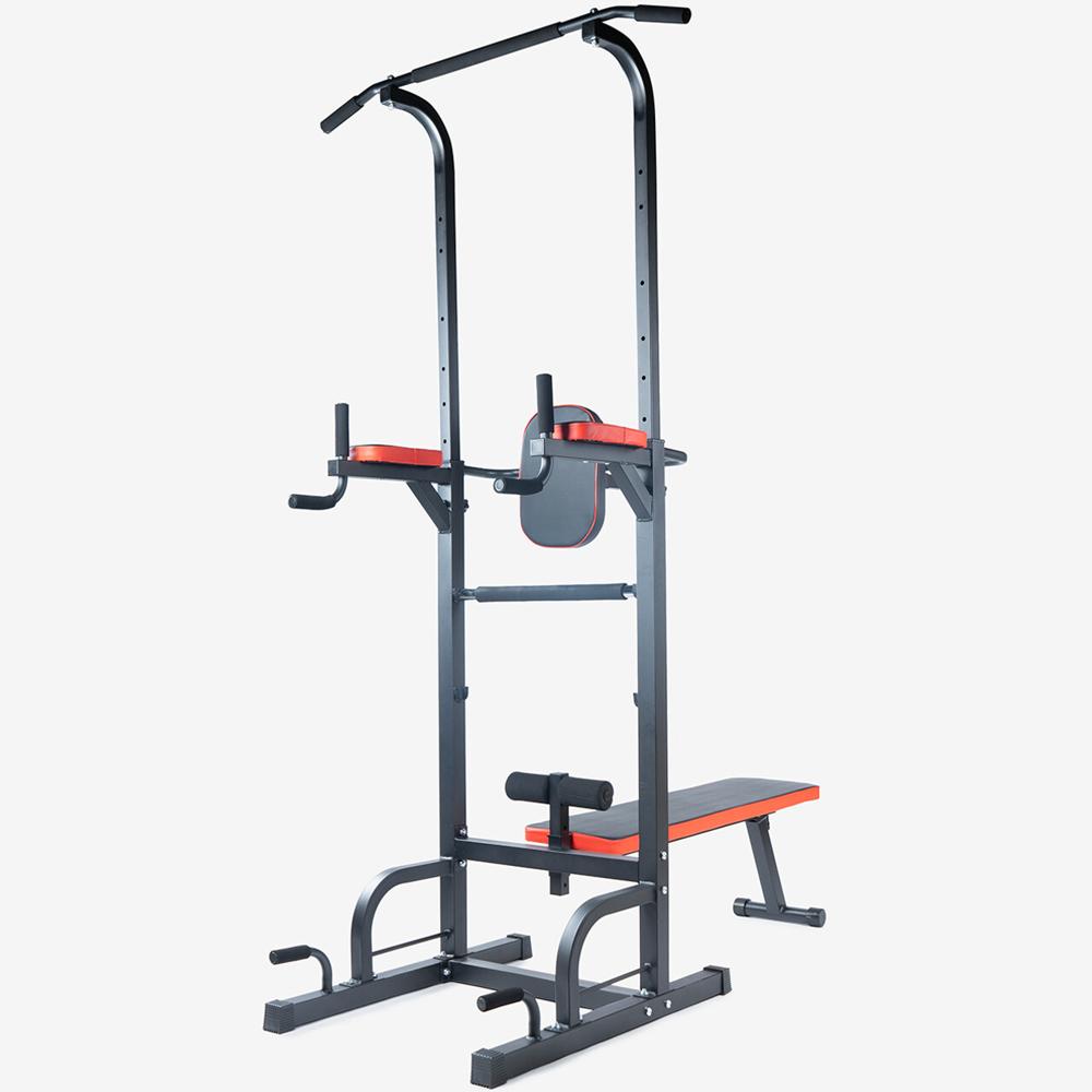 Máquina - Estación Dominadas Paralelas Multifunción Torre Elite con Banca