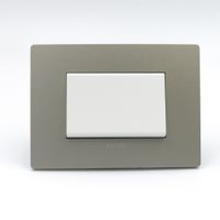 INTERRUPTOR SIMPLE TECLON DE 3 MODULOS SINTHESI S33 PLACA ARENA Y DADO BLANCO