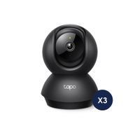 Kit de 3 Camaras de seguridad Wifi Tapo C211 2K 3MP Vision Nocturna Giro 360 hogar interior