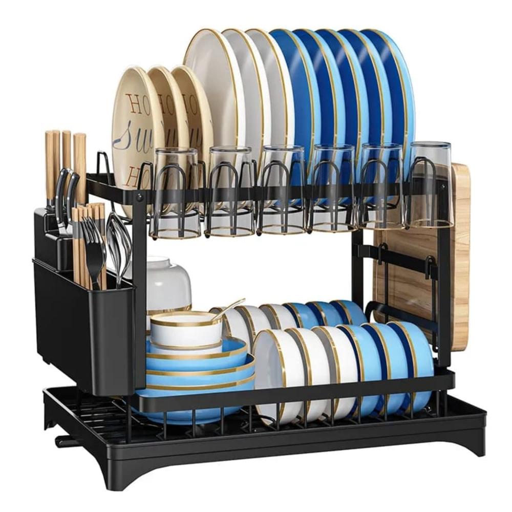 Escurridor De Platos De 2 Niveles MIA Negro  403NE01