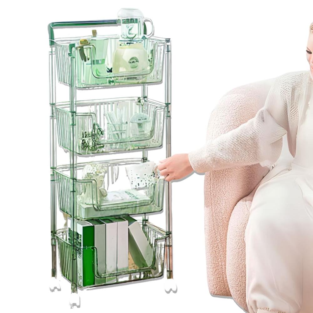 Carrito Organizador Multiuso De 4 Niveles Venecia Verde  38VR11