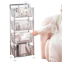 Carrito Organizador Multiuso De 4 Niveles Venecia Transparente   37VT11