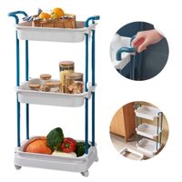 Carrito Organizador Multiuso de Tres Niveles Hana Azul  552AZ03