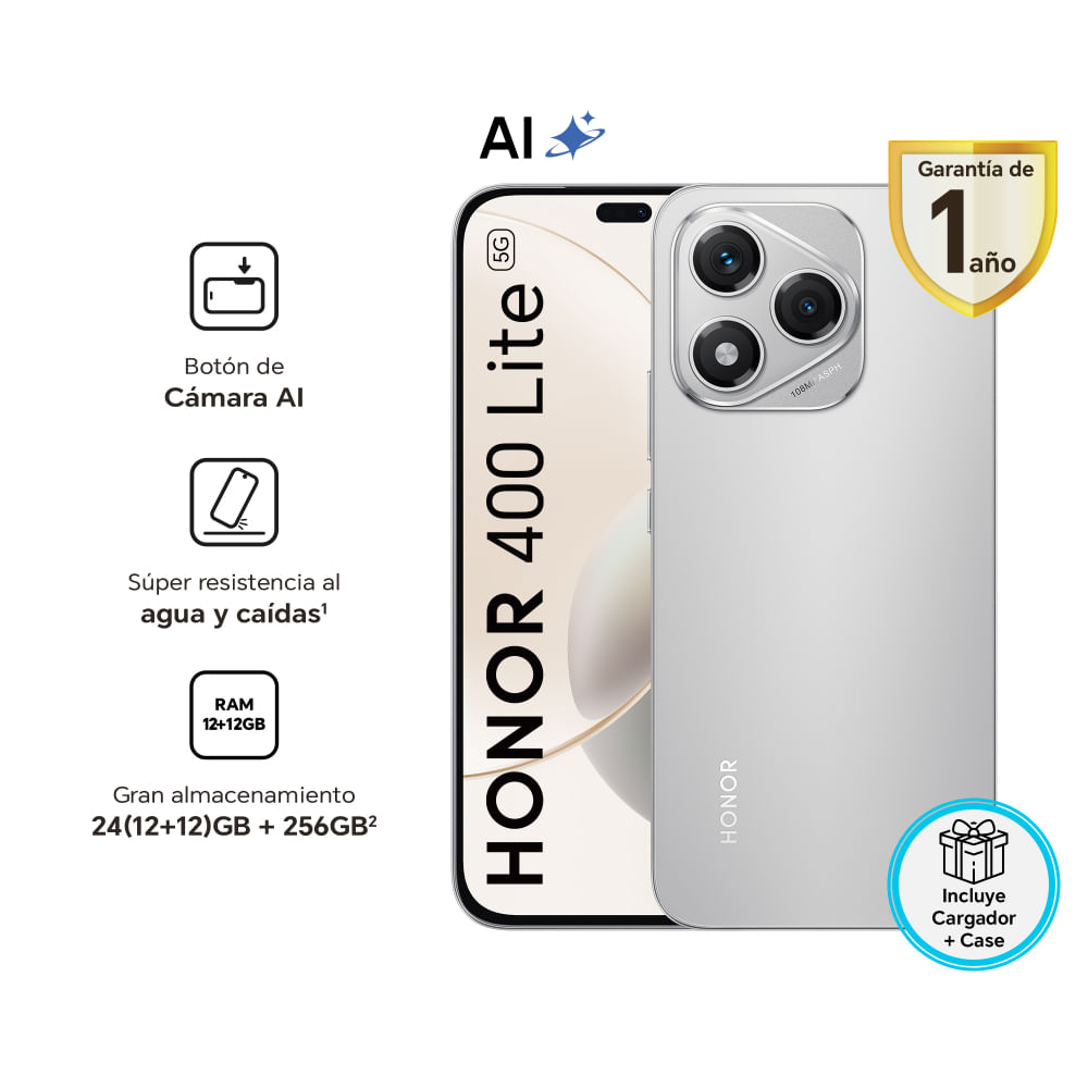 Celular Honor 400 Lite 12GB RAM 256GB Velvet Grey